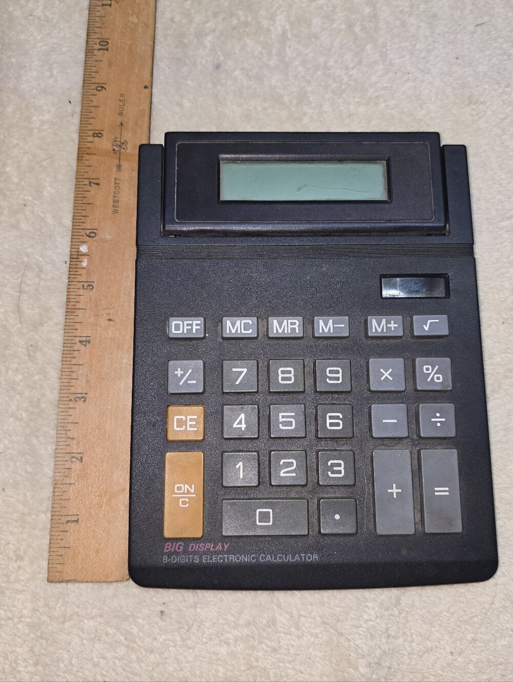 Large 8" X 6" Solar Powered Desktop Calculator Vintage